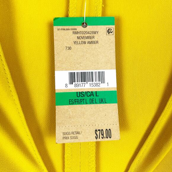 New With Tags RACHEL Rachel Roy November Top Mustard Yellow Womens Size L - Picture 12 of 13